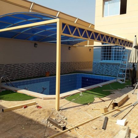 مظلات مسابح الفلل لكسان وقماش تغطية المسبح بالمدينة المنورة